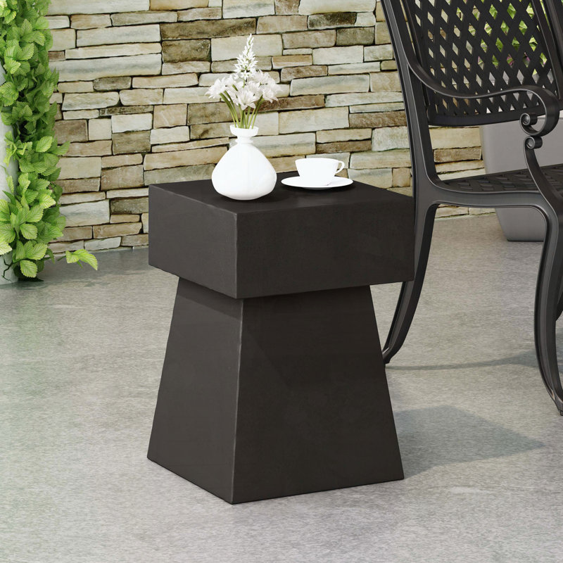 Table d'appoint piédestal en béton léger