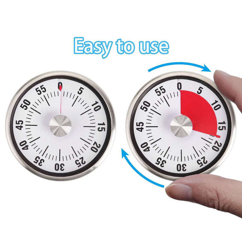 Stainless Steel Timer, White