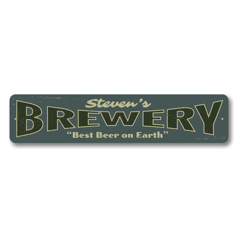 Plaque de brasserie en aluminium, H 4 po x l 18 po x P 0,04 po