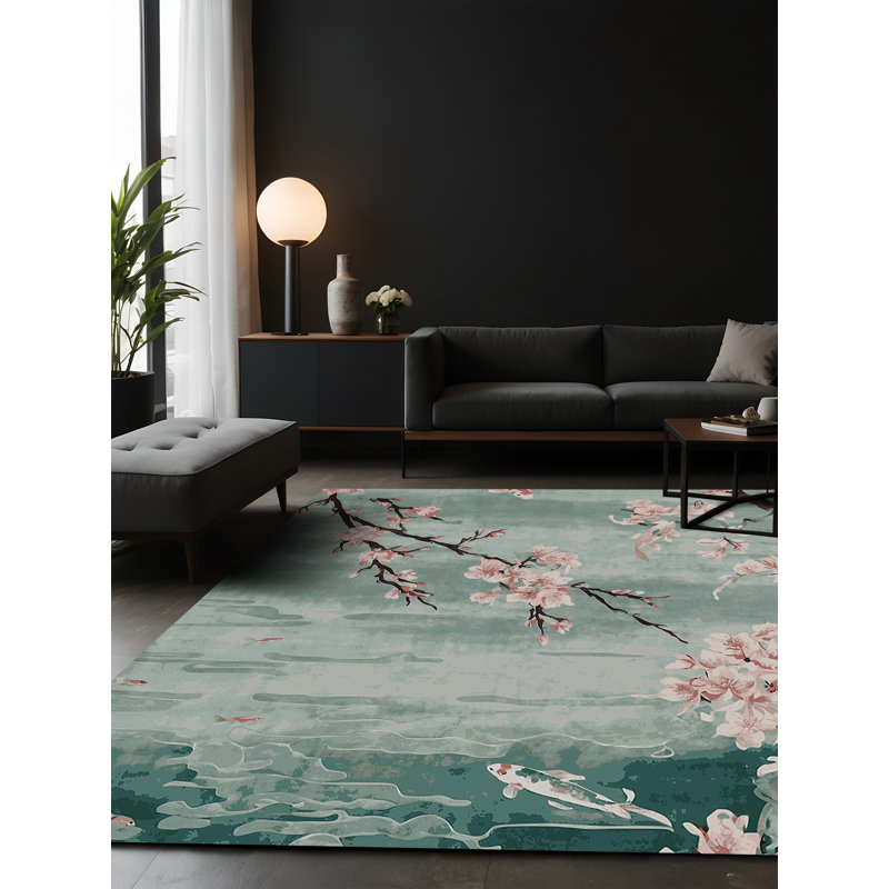 Tapis gris soyeux et moelleux, Carré 5 pi