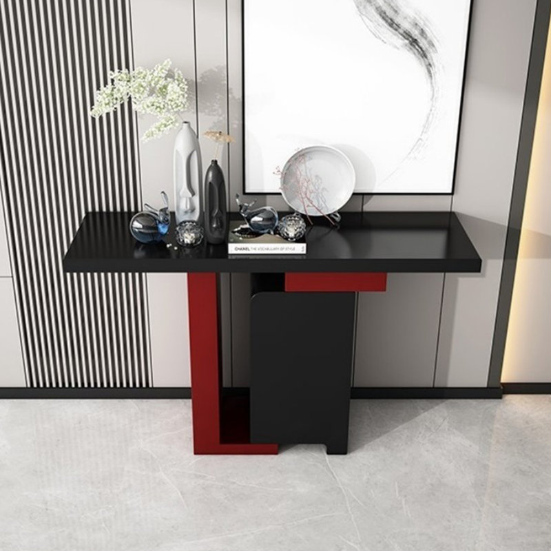 Console nordique moderne simple, H 33,5 po x l 51,2 po x P 15,7 po, Rouge / Noir