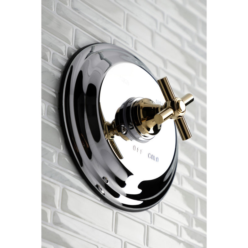 Kingston Brass Single-Handle Pressure Balanced Tub Faucet, Polished Chrome/Polished Brass