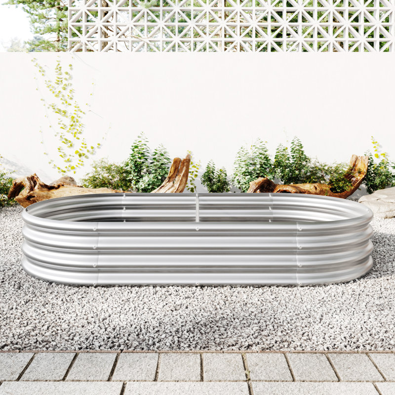 Lit de jardin surélevé pour l'extérieur, Argent argent