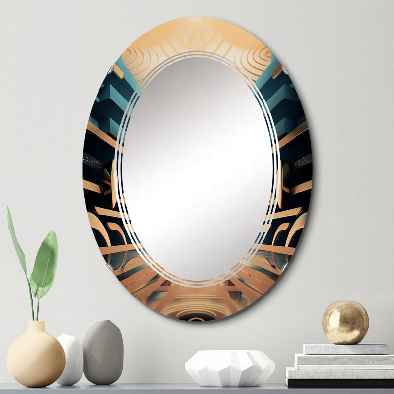 Armeria - Miroir mural moderne ovale, 30 po x 20 po