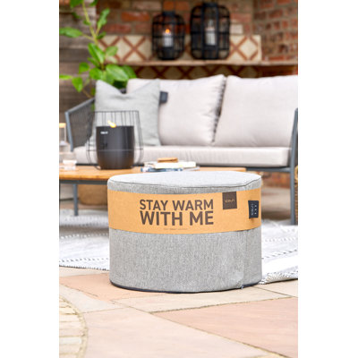 Cosipouf 60cm Wide Round Chevron Pouffe Ottoman