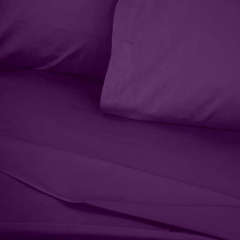 Premium Quilt Cover, 100% Cotton Ranforce, 61 x 87 | Soft Purple Color, 155 Thread Count | Easy Button Closure, Machine Washable at 86°F | Perfect for Luxurious Bedding & Cozy Bedroom Decor