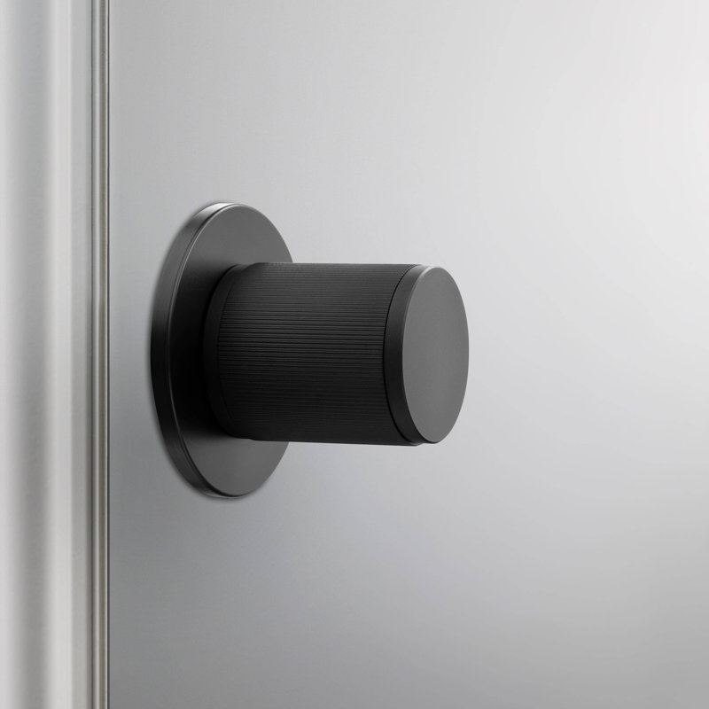Cylindrical Knob with Round Rosette, Welders Black