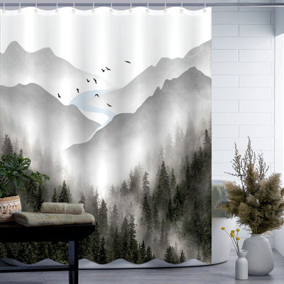 Ensemble de rideau de douche Misty Mountain