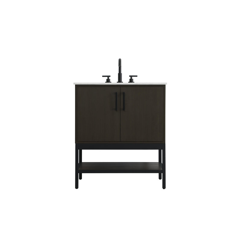 Meuble-lavabo simple 30 po, Brun moka