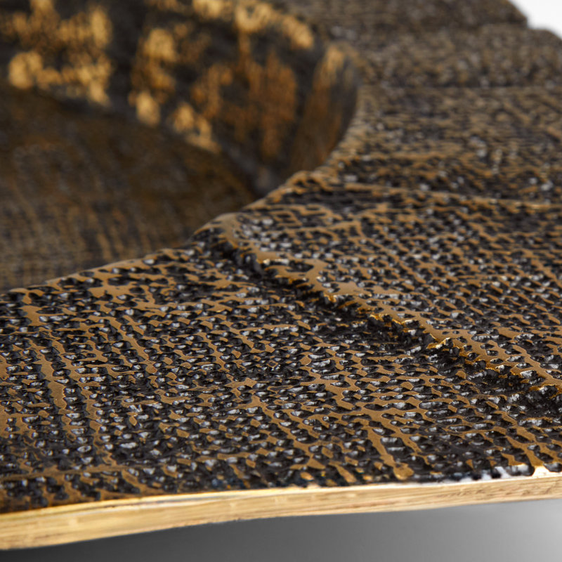 Baxter Metal Decorative Tray, Antique Brass, 3" H x 24" W x 24" D