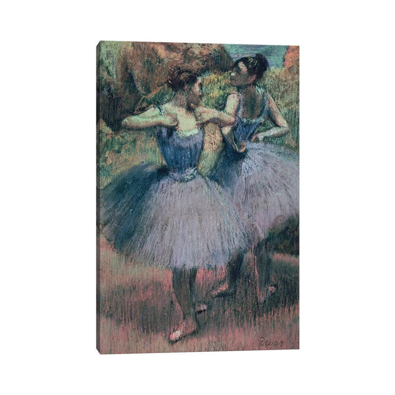 Dancers In Violet by Edgar Degas - Wrapped Canvas Painting, 30.48 cm H x 45.72 cm W