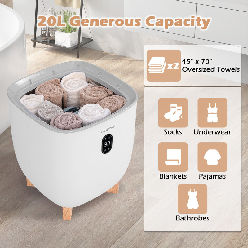 Towel Warmer For Bathroom With 2 Heat Levels Timer Auto Shut Off Towel Heater, 18.5" H x 14.5" W x 14.5" D