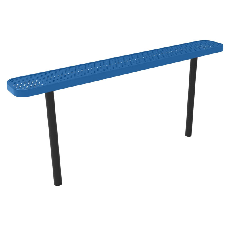 Bench, Textured Black, Expanded, 6Ft, No Back, Inground, 6ft No-Back Inground, Punched, Textured Light Blue