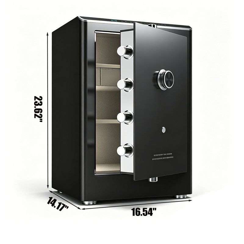 Armoire sécuritaire à empreinte digitale 23,62 "à usage domestique, H 16,54 po x l 14,17 po x P 23,62 po