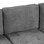Convertible en L avec poches latérales, porte-gobelets, hublots, gris, rangement pratique, revêtement en chenille, gris pour le décor du salon-461101546