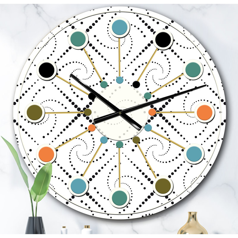 Horloge murale rétro Mid-Century, Surdimensionné