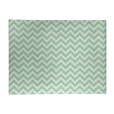 Tapis bleu/blanc à chevrons à main inversé