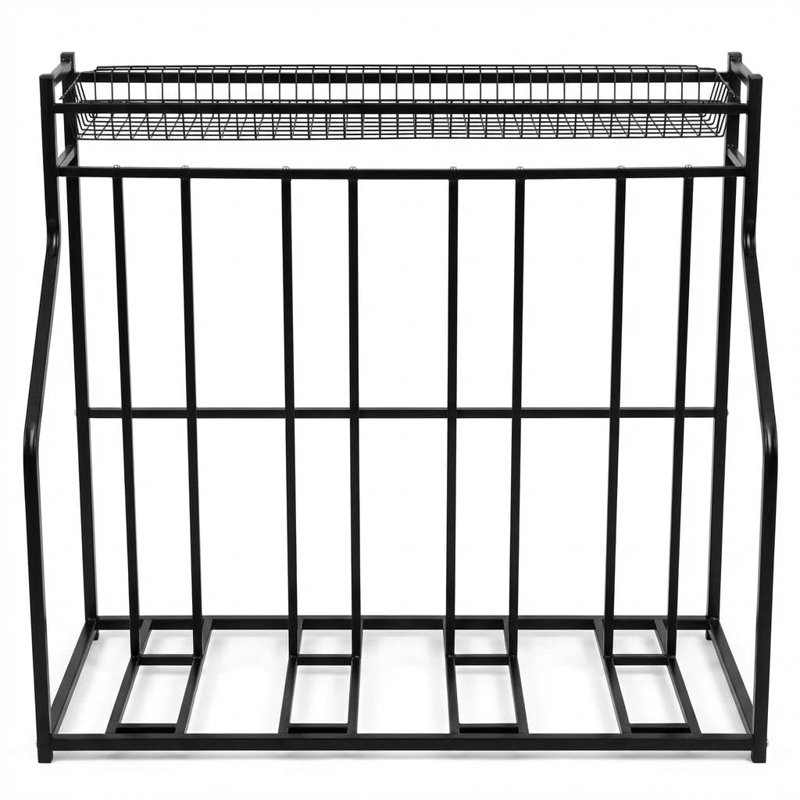 Rangement de garage à 4 vélos avec fentes réglables et rangement anti-basculement en acier robuste pour l'intérieur