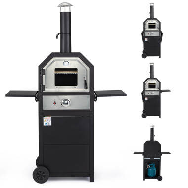 Vicluke Steel Freestanding Propane Gas Pizza Oven in Black u0026 Reviews |  Wayfair