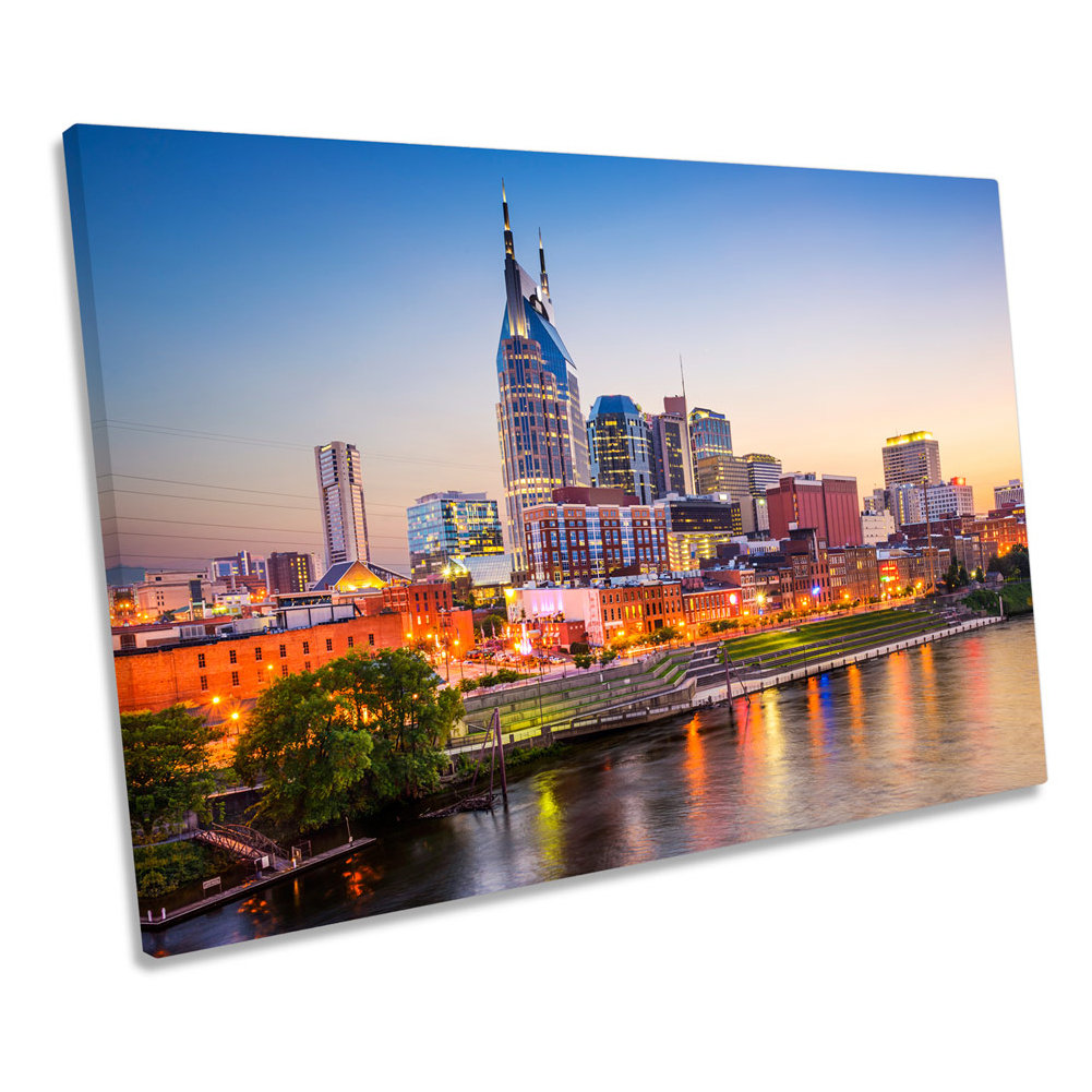 Nashville Tennessee City Skyline - Wrapped Canvas Print