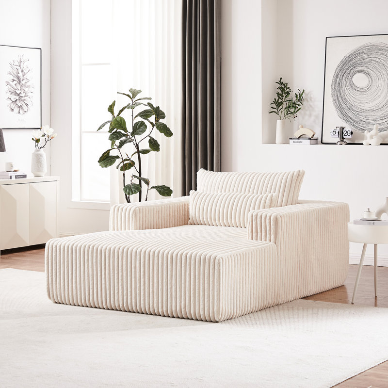 Fauteuil-lit en velours côtelé de 75 pouces, salon moderne pour l'intérieur, aucun assemblage requis, assemblage de coussins, salon de chambre à coucher, doux