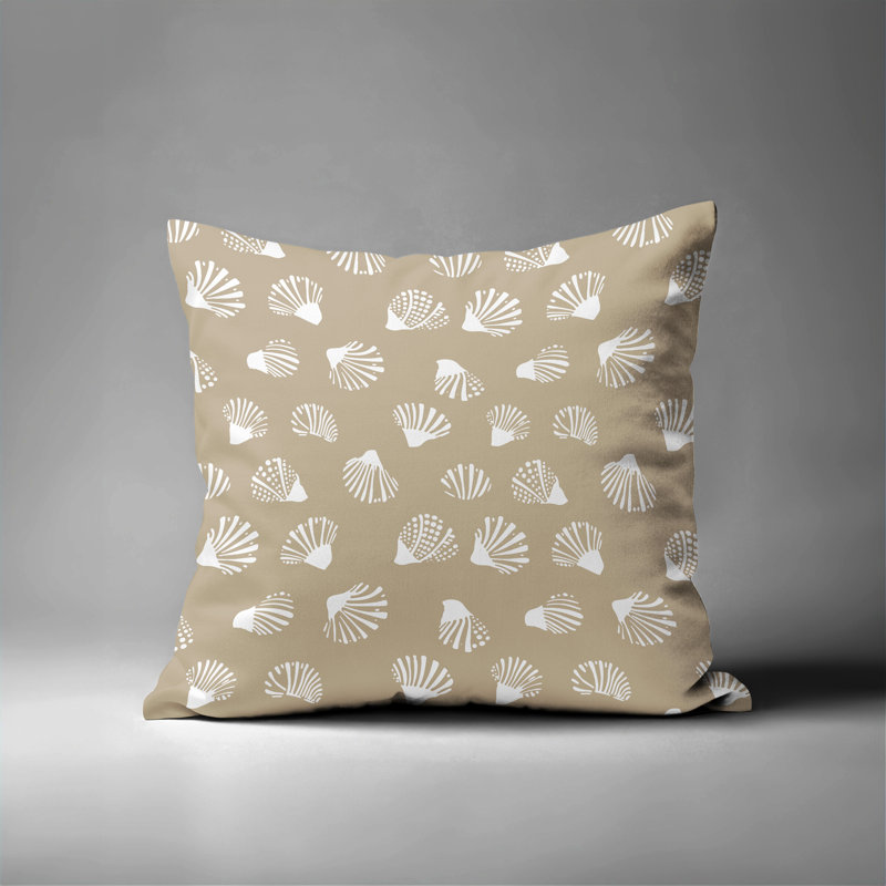 Barnon Outdoor Reversible Throw Pillow, Beige, 18"H x 18"W