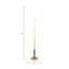 Lampe sur pied haute avec basse en travertin pour chambre à coucher - Lampe traditionnelle décorative pour salon et bureau - 61 po, blanc et or