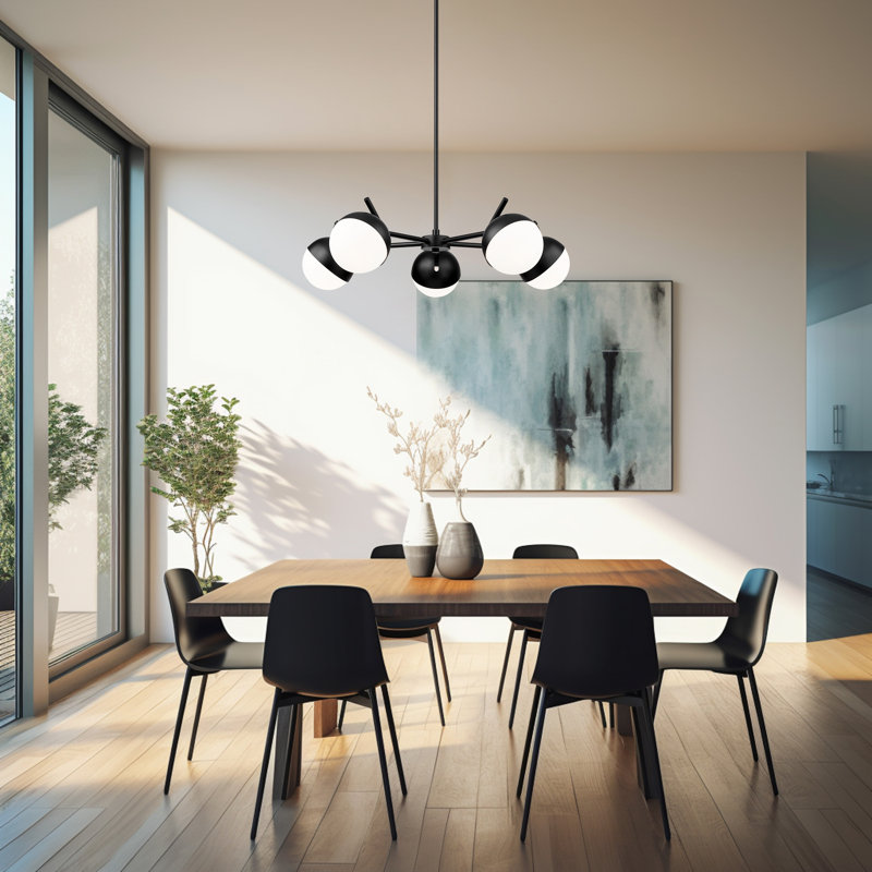 Mahlum 7 Light Linear Chandelier, Matte Black
