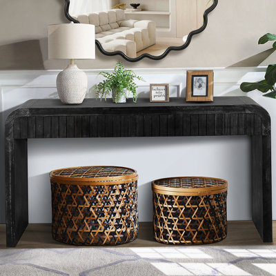 Table d'entrée vintage avec deux poignées cachées, console de style campagnard pour des entrées fonctionnelles et élégantes