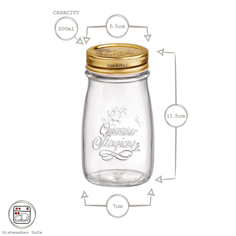 Glass Condiment Caddy, 11.5cm H x 7cm W x 7cm D