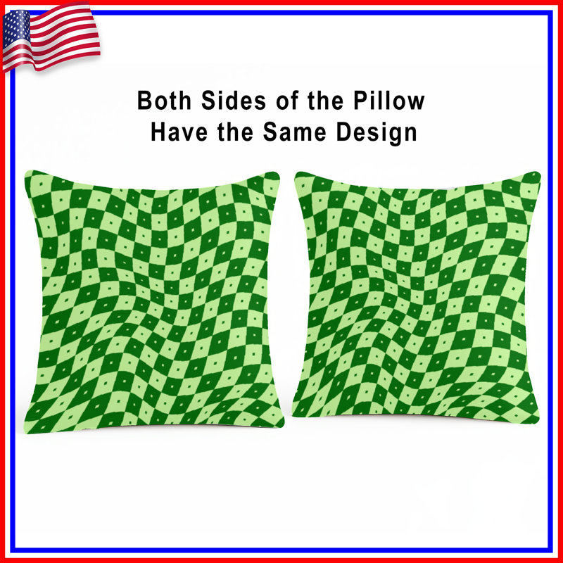 Coussins décoratifs Green Wavy, 14 X 14 pouces
