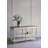 63x19.5x35.5" Three-tiered Wooden Console Table With Distressed White And Beige Finish