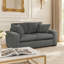 Causeuse Zian, microfibre et velours côtelé gris foncé, 2 coussins assortis, 66 po-118708338