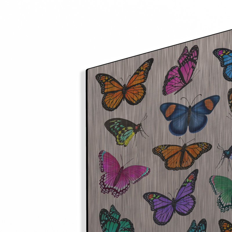  «Butterflies 1» par Elizabeth Caldwell, art mural en métal, 16 po x 24 po, H 24 po x l 16 po