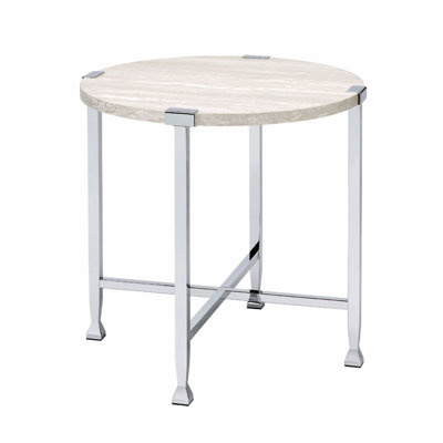 Charming Round End Table with Sturdy Construction and Stylish Design