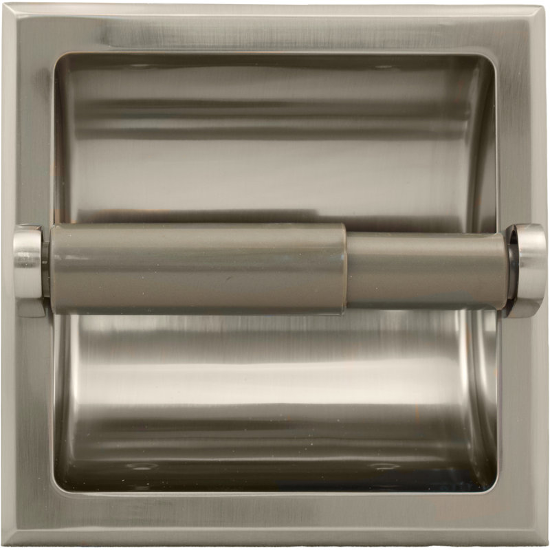 Porte-papier hygiénique encastré Lakewood, Nickel satiné