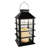 Solar Powered Lantern with LED Candle - Horizontal Black