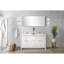 Meuble-lavabo blanc 60 po X P 20 po D, plateau en quartz blanc et robinet en or rose-117978903-117978905