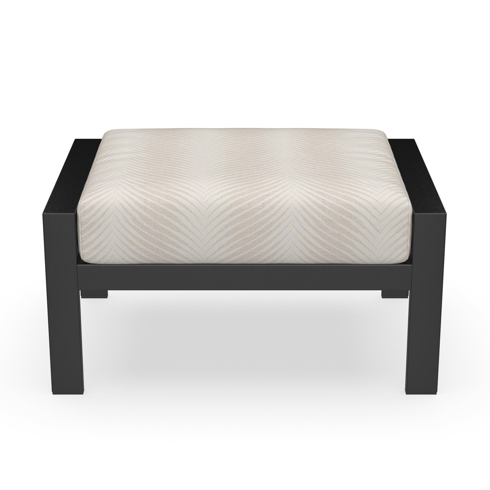 Townsend Sunbrella® Patio Ottoman, Sunbrella Clockout Cloud, Yes, Black