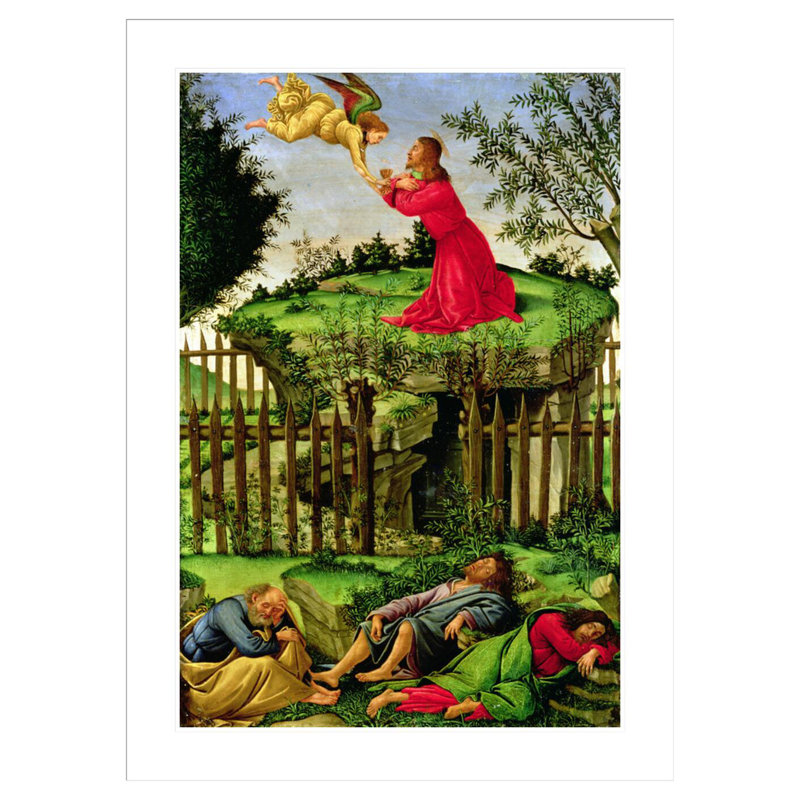 «The Agony in the Garden» par Sandro Botticelli - Estampe numérique encadrée, 41.5" H x 30.4" W