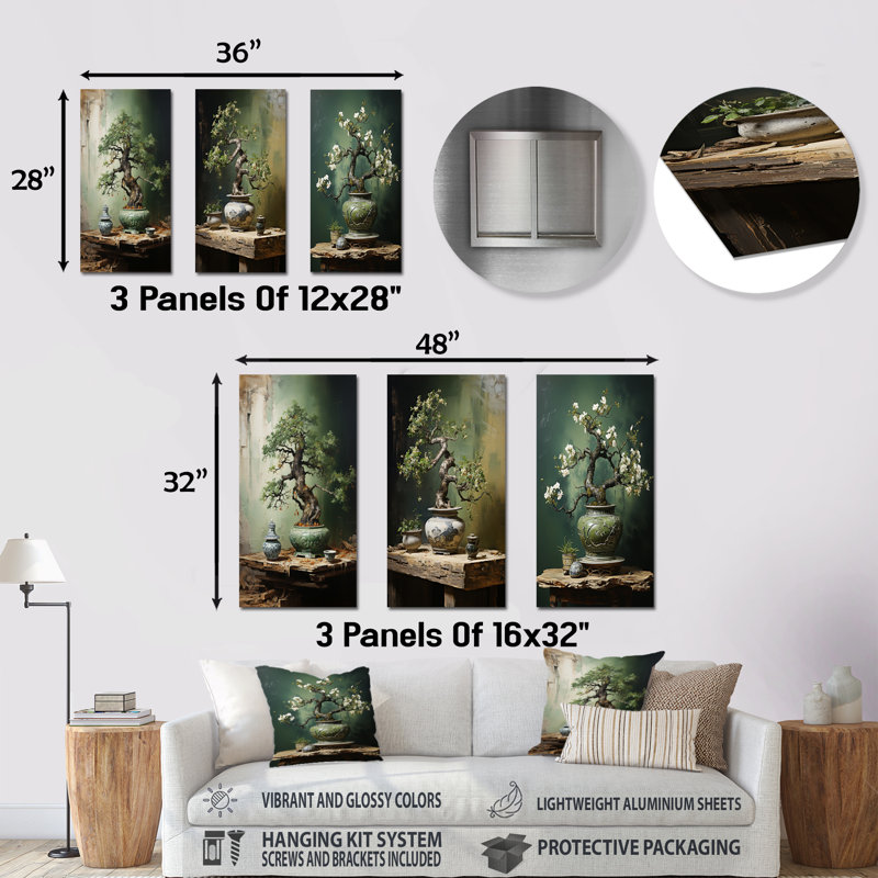 Ensemble de salon antique 3 pièces Bonsai, H 32 po x l 48 po