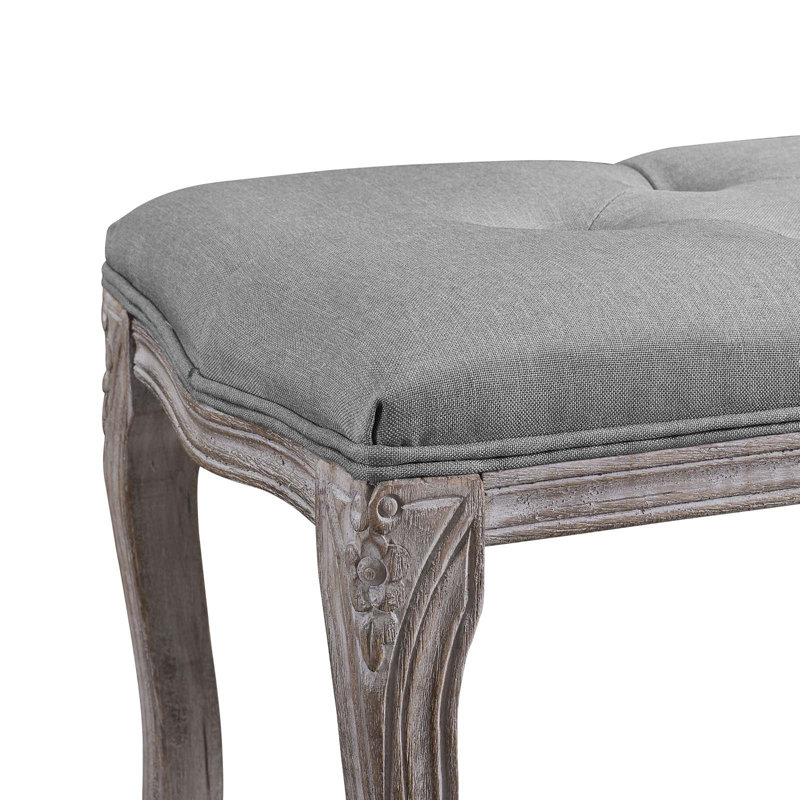 Banc rembourré en tissu Regal Vintage par Modway, Velours gris pâle
