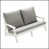 Coussin gris / Cadre blanc