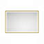 Miroir de salle de bain surdimensionné à DEL à cadre rectangulaire anti-buée à intensité variable-544214612