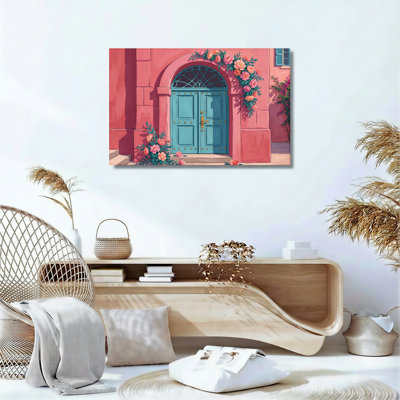 Ensemble de 1 tableau mural floral sur toile pour porte