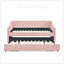 Lit de jour simple, lit de jour convertible rembourré avec dossier capitonné, canapé-lit polyvalent 3 en 1 avec lit gigogne escamotable et rangement latéral, parfait pour une vie compacte-129675722-129675725