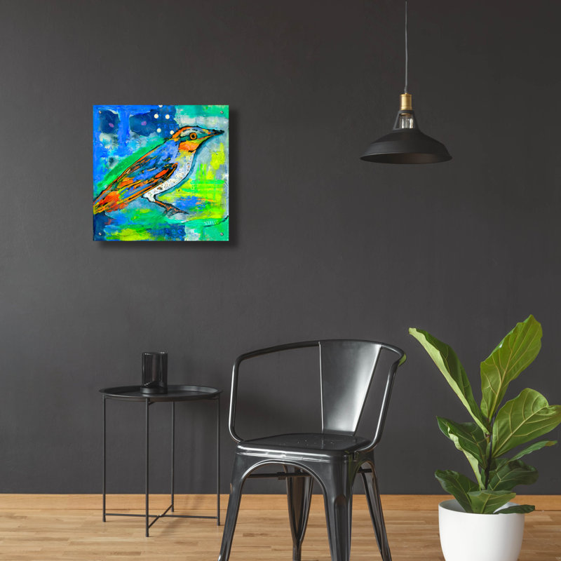 "Oiseau magique" par Wyanne, H 24 po x l 24 po x P 0,2 po