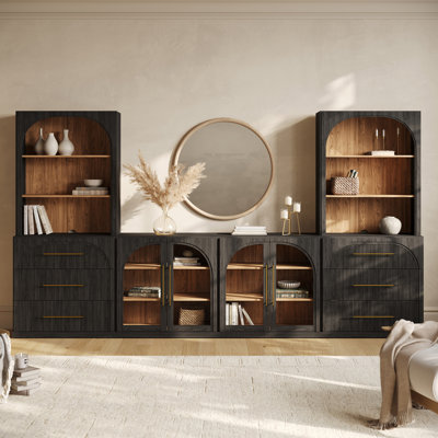 6-Piece Modular TV Stand Set Jagger Series 1A2H, Ebony