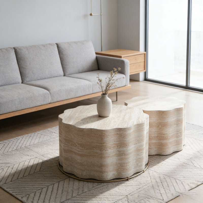 Ensemble de 2 tables basses rondes