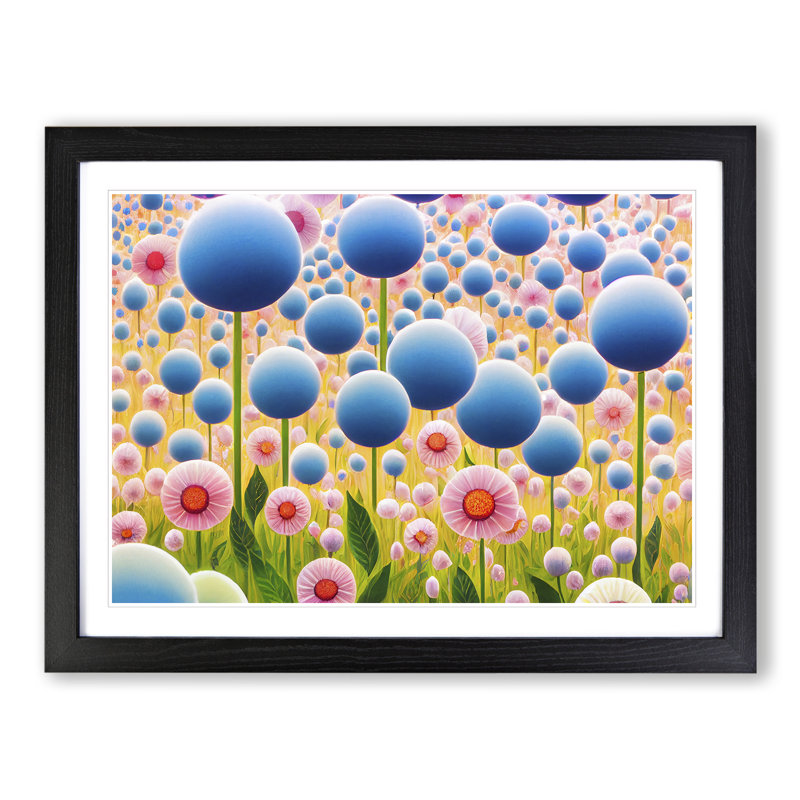 Extraordinary Flower Market - Single Picture Frame Print, Black, 46cm H x 64cm W x 2cm D